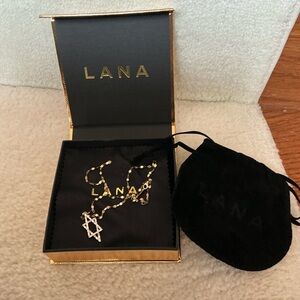 BEAUTIFUL BRAND NEW DESIGNER LANA DIAMOND BAGUETTE STAR OF DAVID NECKLACE